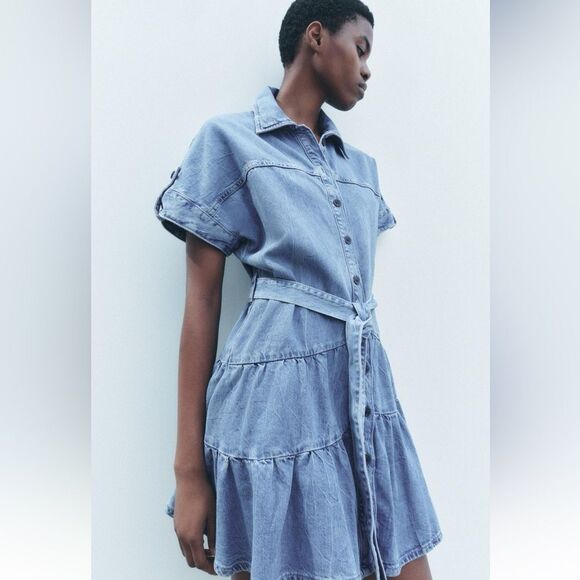 Zara ZW collection denim midi dress NWT - Picture 3 of 6